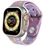 Bracelet de montre en silicone Rainbow Raindrops, pour Apple Watch 8 45mm, pour Apple Watch Ultra 2 49mm, pour Apple Watch SE 2022 40mm, pour Apple Watch 9 45mm