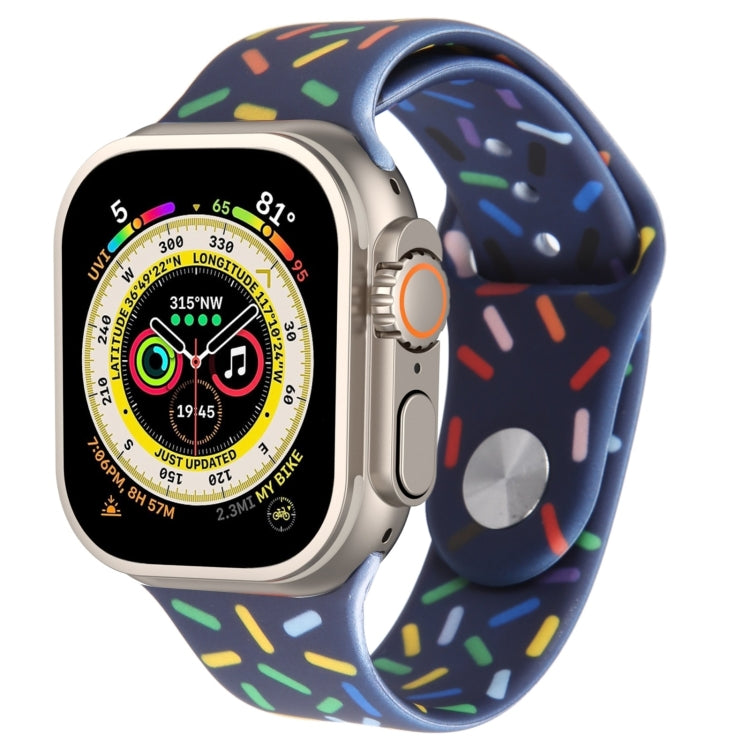 Bracelet de montre en silicone Rainbow Raindrops, pour Apple Watch 8 45mm, pour Apple Watch Ultra 2 49mm, pour Apple Watch SE 2022 40mm, pour Apple Watch 9 45mm