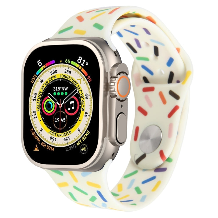 Bracelet de montre en silicone Rainbow Raindrops, pour Apple Watch 8 45mm, pour Apple Watch Ultra 2 49mm, pour Apple Watch SE 2022 40mm, pour Apple Watch 9 45mm