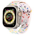 Bracelet de montre en silicone Rainbow Raindrops, pour Apple Watch 8 45mm, pour Apple Watch Ultra 2 49mm, pour Apple Watch SE 2022 40mm, pour Apple Watch 9 45mm