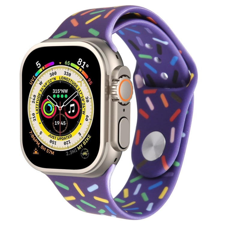 Bracelet de montre en silicone Rainbow Raindrops, pour Apple Watch 8 45mm, pour Apple Watch Ultra 2 49mm, pour Apple Watch SE 2022 40mm, pour Apple Watch 9 45mm