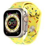 Bracelet de montre en silicone gouttes de pluie arc-en-ciel, Pour Apple Watch SE 2022 44mm, Pour Apple Watch 9 41mm, Pour Apple Watch 7 41mm, Pour Apple Watch 7 45mm