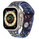 Bracelet de montre en silicone gouttes de pluie arc-en-ciel, Pour Apple Watch SE 2022 44mm, Pour Apple Watch 9 41mm, Pour Apple Watch 7 41mm, Pour Apple Watch 7 45mm