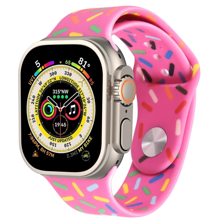 Bracelet de montre en silicone gouttes de pluie arc-en-ciel, Pour Apple Watch SE 2022 44mm, Pour Apple Watch 9 41mm, Pour Apple Watch 7 41mm, Pour Apple Watch 7 45mm