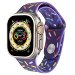 Bracelet de montre en silicone gouttes de pluie arc-en-ciel, Pour Apple Watch SE 2022 44mm, Pour Apple Watch 9 41mm, Pour Apple Watch 7 41mm, Pour Apple Watch 7 45mm