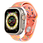 Bracelet de montre en silicone gouttes de pluie arc-en-ciel, Pour Apple Watch SE 2022 44mm, Pour Apple Watch 9 41mm, Pour Apple Watch 7 41mm, Pour Apple Watch 7 45mm