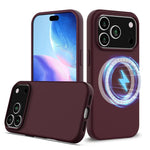 Coque antichoc en silicone Magsafe, Pour iPhone 17e / 16e, Pour iPhone 17 Pro Max, Pour iPhone 17 Pro, Pour iPhone 17, Pour iPhone Air