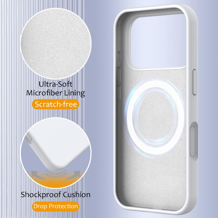 Coque antichoc en silicone Magsafe, Pour iPhone 17e / 16e, Pour iPhone 17 Pro Max, Pour iPhone 17 Pro, Pour iPhone 17, Pour iPhone Air