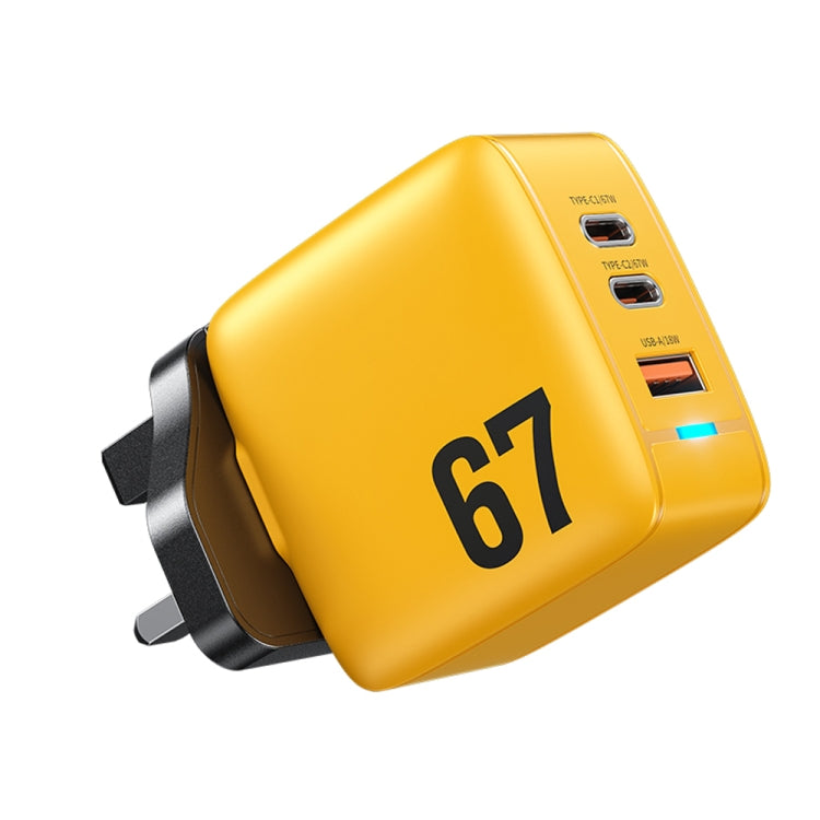 Chargeur WK WP-U141 67W USB + double USB-C / Type-C GaN, prise CN, prise US, prise EU, prise UK
