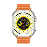 Montre connectée WS-E9 Ultra 2,2 pouces, étanche IP67, boucle en métal, bracelet en silicone océan, compatible avec la fréquence cardiaque et la technologie NFC.