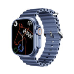 Montre connectée WS-E9 Ultra 2,2 pouces, étanche IP67, boucle en métal, bracelet en silicone océan, compatible avec la fréquence cardiaque et la technologie NFC.