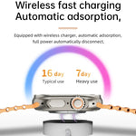 Montre connectée WS-E9 Ultra 2,2 pouces, étanche IP67, boucle en métal, bracelet en silicone océan, compatible avec la fréquence cardiaque et la technologie NFC.