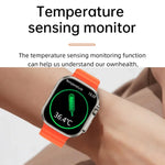 Montre connectée WS-E9 Ultra 2,2 pouces, étanche IP67, boucle en métal, bracelet en silicone océan, compatible avec la fréquence cardiaque et la technologie NFC.