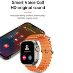Montre connectée WS-E9 Ultra 2,2 pouces, étanche IP67, boucle en métal, bracelet en silicone océan, compatible avec la fréquence cardiaque et la technologie NFC.