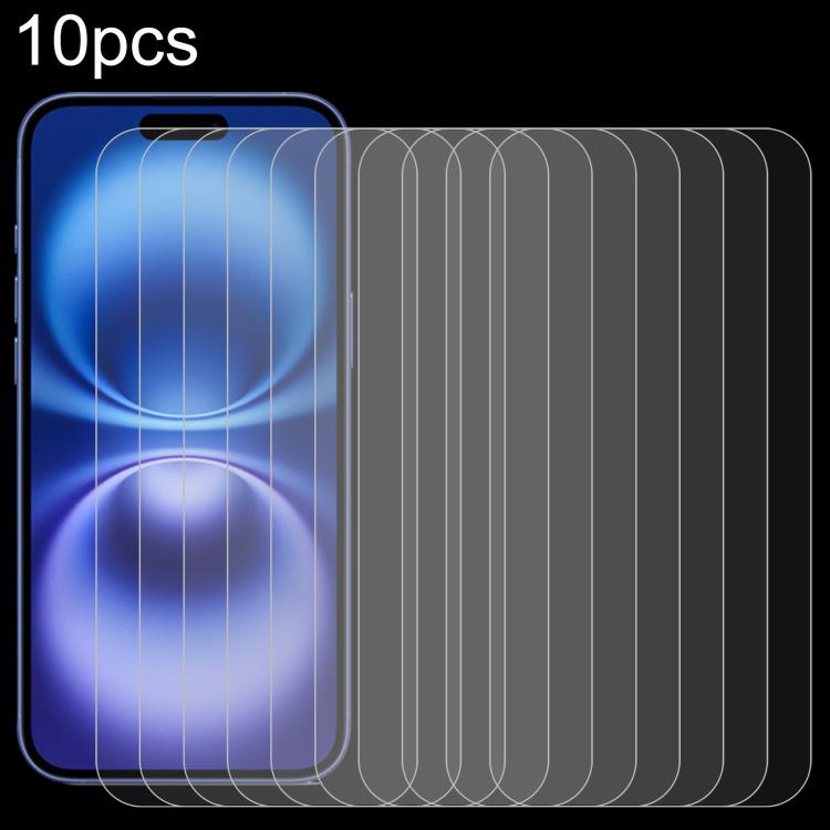 10pcs 0.26mm 9H 2.5D High Aluminum Tempered Glass Film, For iPhone 17 Pro Max, For iPhone 17 Pro / 17, For iPhone Air, For iPhone 16 Pro Max, For iPhone 16 Pro, For iPhone 16 Plus, For iPhone 16, For iPhone 15 Plus / 15 Pro Max, For iPhone 15 / 15 Pro
