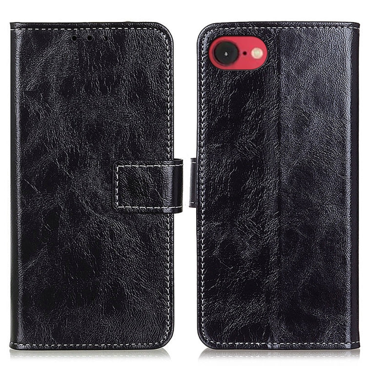 Étui de téléphone en cuir à rabat horizontal texture Crazy Horse rétro, Pour iPhone 16e / 17e, Pour iPhone 17 Pro Max, Pour iPhone 17 Pro, Pour iPhone 17, Pour iPhone Air, Pour iPhone 16 Pro Max, Pour iPhone 16 Pro, Pour iPhone 16 Plus, Pour iPhone 16