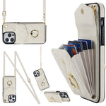 Étui de téléphone avec porte-cartes et texture losange avec longue lanière, Pour iPhone 15 Pro, Pour iPhone 15 Plus, Pour iPhone 15, Pour iPhone 14 Plus, Pour iPhone 14, Pour iPhone 14 Pro