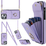 Étui de téléphone avec porte-cartes et texture losange avec longue lanière, Pour iPhone 15 Pro, Pour iPhone 15 Plus, Pour iPhone 15, Pour iPhone 14 Plus, Pour iPhone 14, Pour iPhone 14 Pro