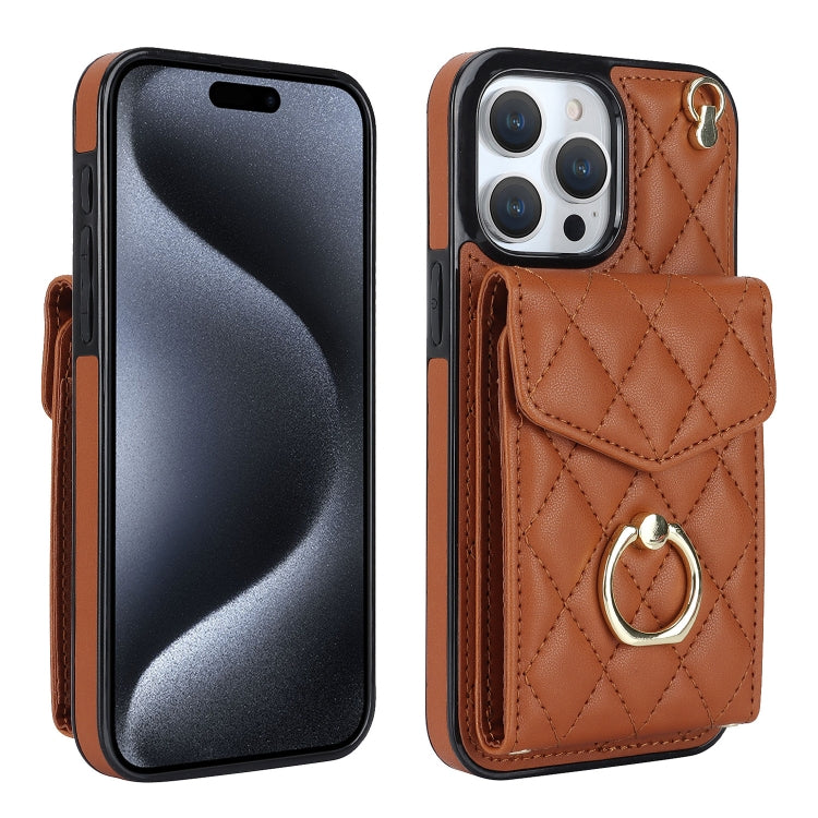 Étui de téléphone à motif losanges avec porte-cartes et longue lanière, pour iPhone 17e / 16e, pour iPhone 17 Pro Max, pour iPhone 17 Pro, pour iPhone 17, pour iPhone Air, pour iPhone 15 Pro Max