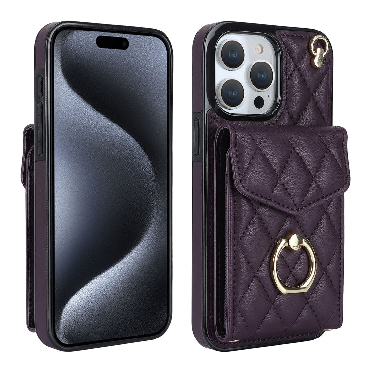 Étui de téléphone à motif losanges avec porte-cartes et longue lanière, pour iPhone 17e / 16e, pour iPhone 17 Pro Max, pour iPhone 17 Pro, pour iPhone 17, pour iPhone Air, pour iPhone 15 Pro Max