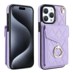 Étui de téléphone à motif losanges avec porte-cartes et longue lanière, pour iPhone 17e / 16e, pour iPhone 17 Pro Max, pour iPhone 17 Pro, pour iPhone 17, pour iPhone Air, pour iPhone 15 Pro Max
