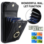 Étui de téléphone avec porte-cartes et texture losange avec longue lanière, Pour iPhone 15 Pro, Pour iPhone 15 Plus, Pour iPhone 15, Pour iPhone 14 Plus, Pour iPhone 14, Pour iPhone 14 Pro