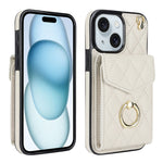 Étui de téléphone avec porte-cartes et texture losange avec longue lanière, Pour iPhone 15 Pro, Pour iPhone 15 Plus, Pour iPhone 15, Pour iPhone 14 Plus, Pour iPhone 14, Pour iPhone 14 Pro