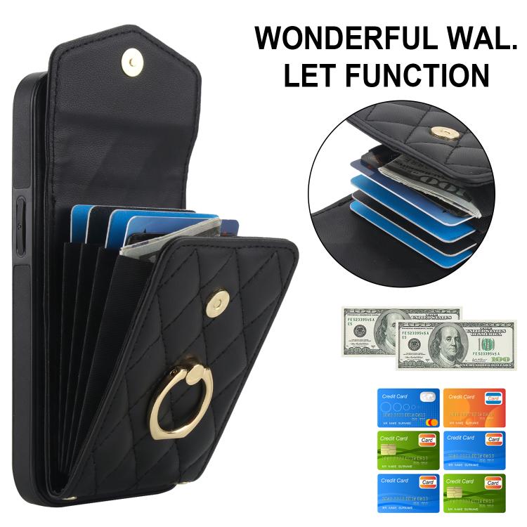 Étui de téléphone à motif losanges avec porte-cartes et longue lanière, pour iPhone 17e / 16e, pour iPhone 17 Pro Max, pour iPhone 17 Pro, pour iPhone 17, pour iPhone Air, pour iPhone 15 Pro Max