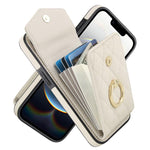 Étui de téléphone à motif losanges avec porte-cartes et longue lanière, pour iPhone 17e / 16e, pour iPhone 17 Pro Max, pour iPhone 17 Pro, pour iPhone 17, pour iPhone Air, pour iPhone 15 Pro Max