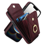 Étui de téléphone à motif losanges avec porte-cartes et longue lanière, pour iPhone 17e / 16e, pour iPhone 17 Pro Max, pour iPhone 17 Pro, pour iPhone 17, pour iPhone Air, pour iPhone 15 Pro Max