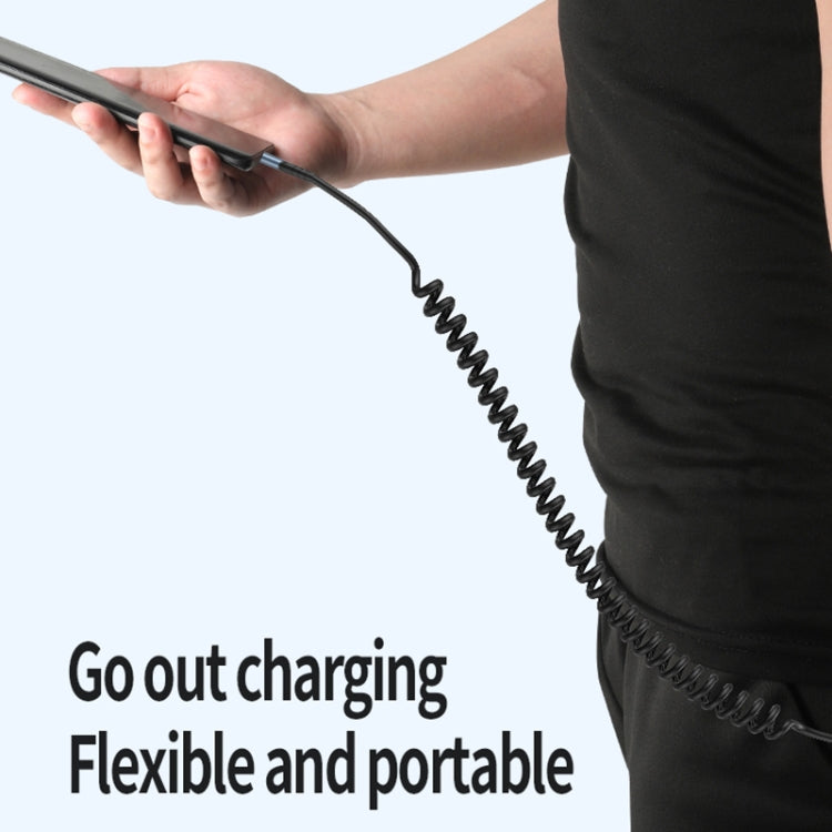 Câble de données de charge à ressort coudé, longueur : 1,5 m, Type-C vers 8 broches, Type-C vers 8 broches + Type-C
