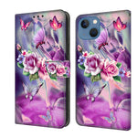 Crystal 3D Shockproof Protective Leather Phone Case, For iPhone 15 Pro, For iPhone 13 / 14