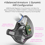 Écouteurs intra-auriculaires hybrides dix unités avec fil, sans micro, prise jack 3,5 mm plaquée or CCA CCA-C10
