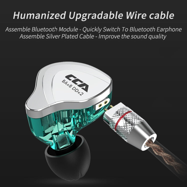 Écouteurs intra-auriculaires hybrides dix unités avec fil, sans micro, prise jack 3,5 mm plaquée or CCA CCA-C10