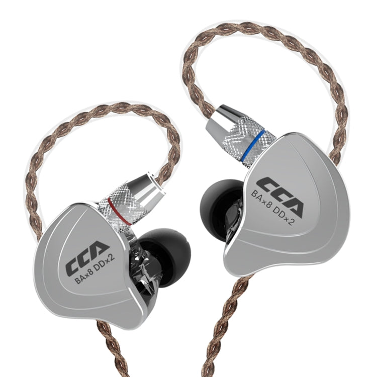 Écouteurs intra-auriculaires hybrides dix unités avec fil, sans micro, prise jack 3,5 mm plaquée or CCA CCA-C10