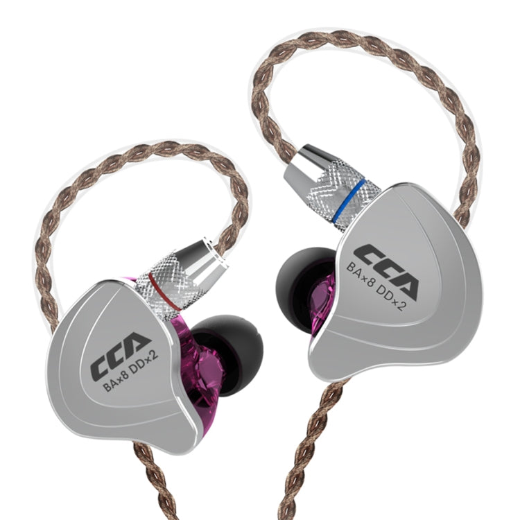 Écouteurs intra-auriculaires hybrides dix unités avec fil, sans micro, prise jack 3,5 mm plaquée or CCA CCA-C10