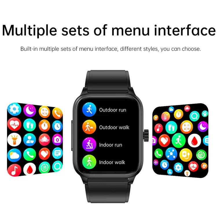 Montre intelligente ET540 avec bracelet en silicone étanche IP67 de 1,91 pouces, prend en charge l'ECG / la mesure non invasive de la glycémie, ET540 (bleu), ET540 (rouge)