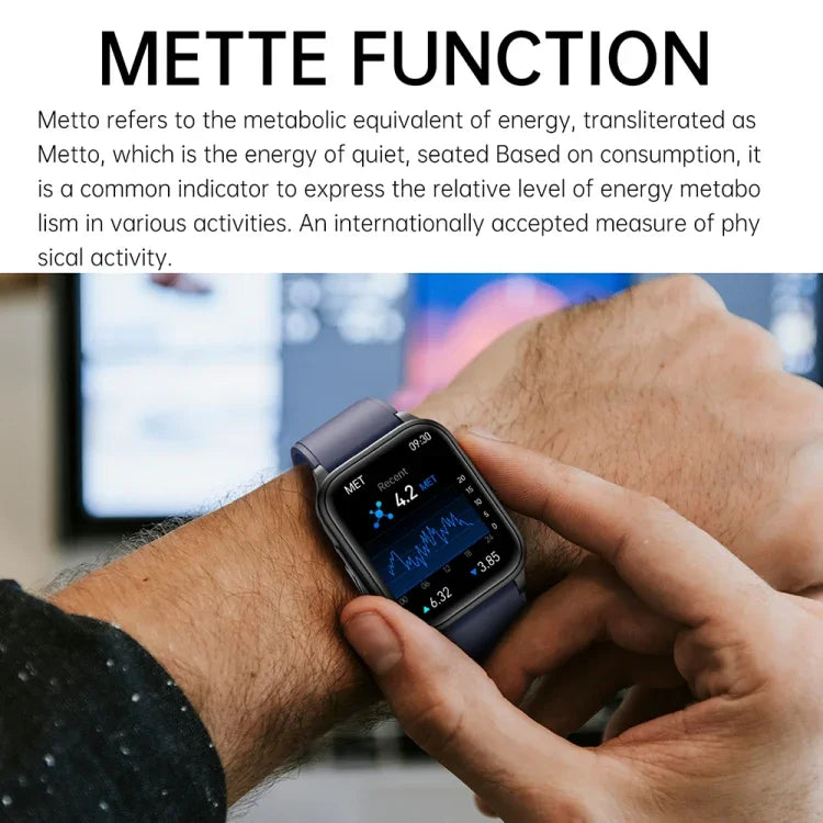 Montre intelligente ET540 avec bracelet en silicone étanche IP67 de 1,91 pouces, prend en charge l'ECG / la mesure non invasive de la glycémie, ET540 (bleu), ET540 (rouge)