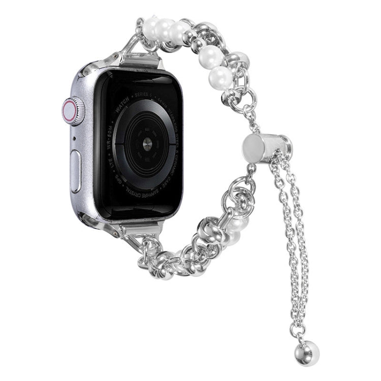 Bracelet de montre en métal avec perles, pour Apple Watch SE 2023 44 mm, pour Apple Watch Ultra 49 mm, pour Apple Watch 8 41 mm, pour Apple Watch SE 2023 40 mm, pour Apple Watch Ultra 2 49 mm, pour Apple Watch 8 45 mm, pour Apple Watch SE 2022 40 mm...