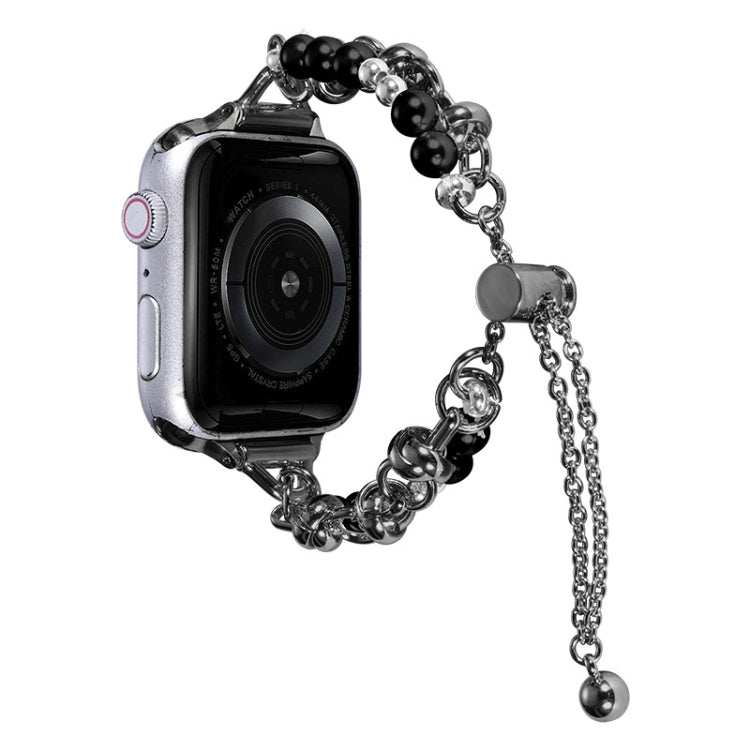 Bracelet en perles avec bracelet métallique pour montre, pour Apple Watch 42mm, pour Apple Watch 38mm