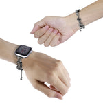 Bracelet en perles avec bracelet métallique pour montre, pour Apple Watch 42mm, pour Apple Watch 38mm