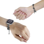 Bracelet de montre en métal avec perles, pour Apple Watch SE 2023 44 mm, pour Apple Watch Ultra 49 mm, pour Apple Watch 8 41 mm, pour Apple Watch SE 2023 40 mm, pour Apple Watch Ultra 2 49 mm, pour Apple Watch 8 45 mm, pour Apple Watch SE 2022 40 mm...