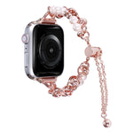 Bracelet de montre en métal avec perles, pour Apple Watch SE 2023 44 mm, pour Apple Watch Ultra 49 mm, pour Apple Watch 8 41 mm, pour Apple Watch SE 2023 40 mm, pour Apple Watch Ultra 2 49 mm, pour Apple Watch 8 45 mm, pour Apple Watch SE 2022 40 mm...