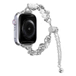 Bracelet de montre en métal avec perles, pour Apple Watch SE 2023 44 mm, pour Apple Watch Ultra 49 mm, pour Apple Watch 8 41 mm, pour Apple Watch SE 2023 40 mm, pour Apple Watch Ultra 2 49 mm, pour Apple Watch 8 45 mm, pour Apple Watch SE 2022 40 mm...