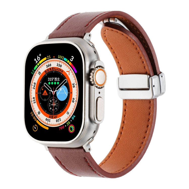 Magnetic Buckle Skin Feel Leather Watch Band, For Apple Watch SE 2023 44mm, For Apple Watch Ultra 49mm, For Apple Watch SE 2023 40mm, For Apple Watch SE 2022 40mm, For Apple Watch Serie 9 41mm, For Apple Watch SE 2022 44mm
