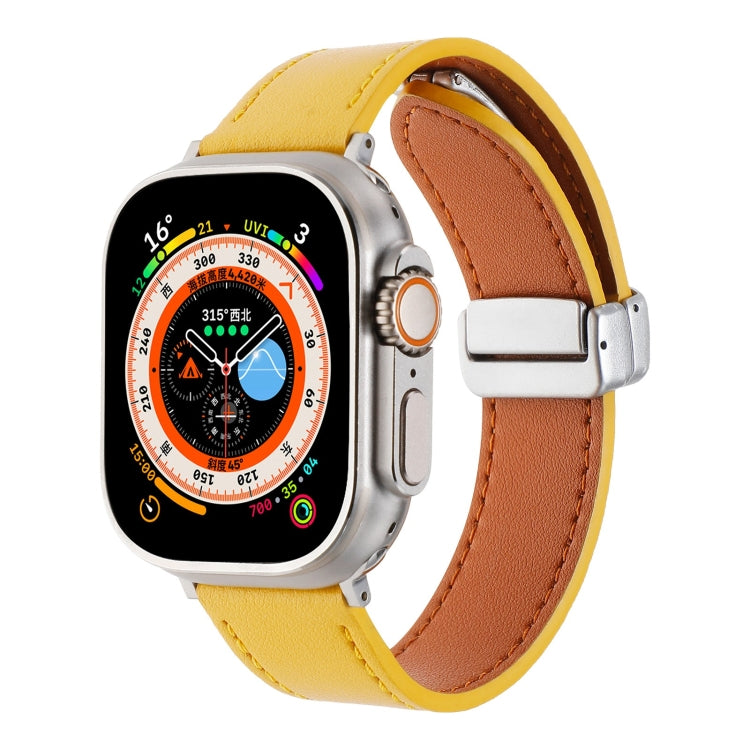 Magnetic Buckle Skin Feel Leather Watch Band, For Apple Watch SE 2023 44mm, For Apple Watch Ultra 49mm, For Apple Watch SE 2023 40mm, For Apple Watch SE 2022 40mm, For Apple Watch Serie 9 41mm, For Apple Watch SE 2022 44mm