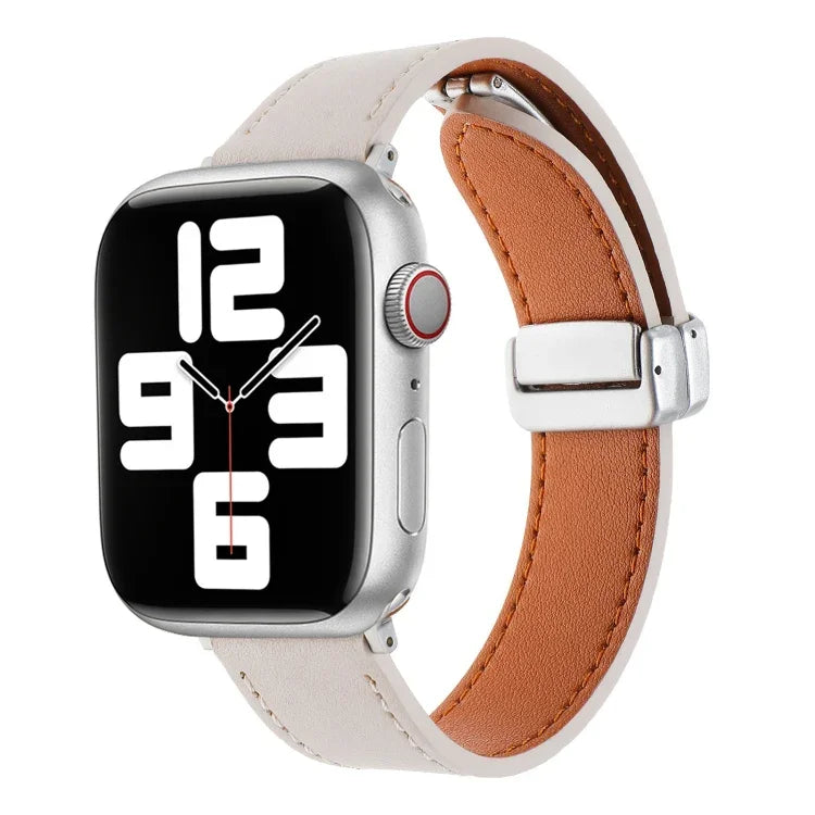 Bracelet de montre en cuir avec boucle magnétique et toucher doux, pour Apple Watch Serie 4 40mm, pour Apple Watch 38mm, pour Apple Watch Serie 3 38mm, pour Apple Watch Serie 3 42mm, pour Apple Watch Serie 2 42mm, pour Apple Watch Serie 2 38mm