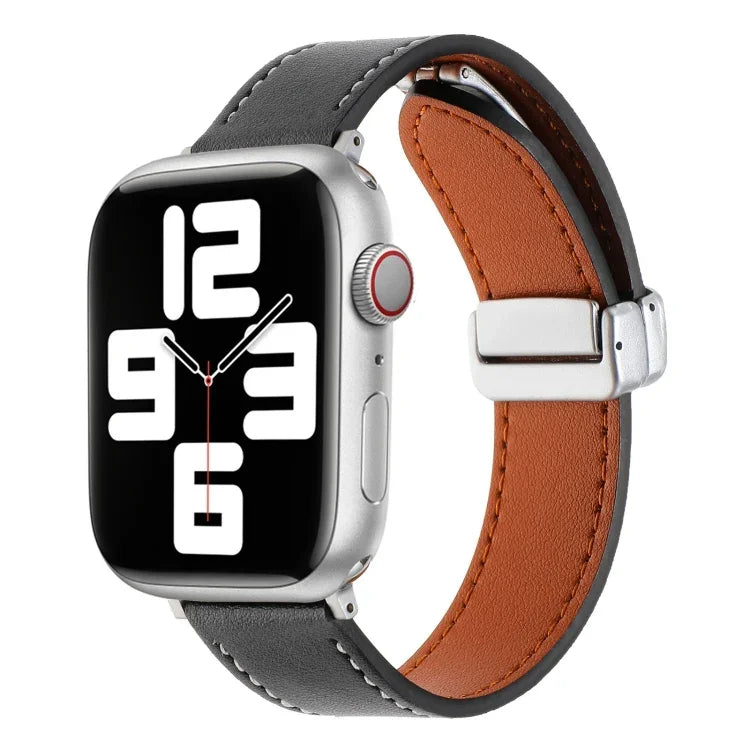 Bracelet de montre en cuir avec boucle magnétique et toucher doux, pour Apple Watch Serie 4 40mm, pour Apple Watch 38mm, pour Apple Watch Serie 3 38mm, pour Apple Watch Serie 3 42mm, pour Apple Watch Serie 2 42mm, pour Apple Watch Serie 2 38mm