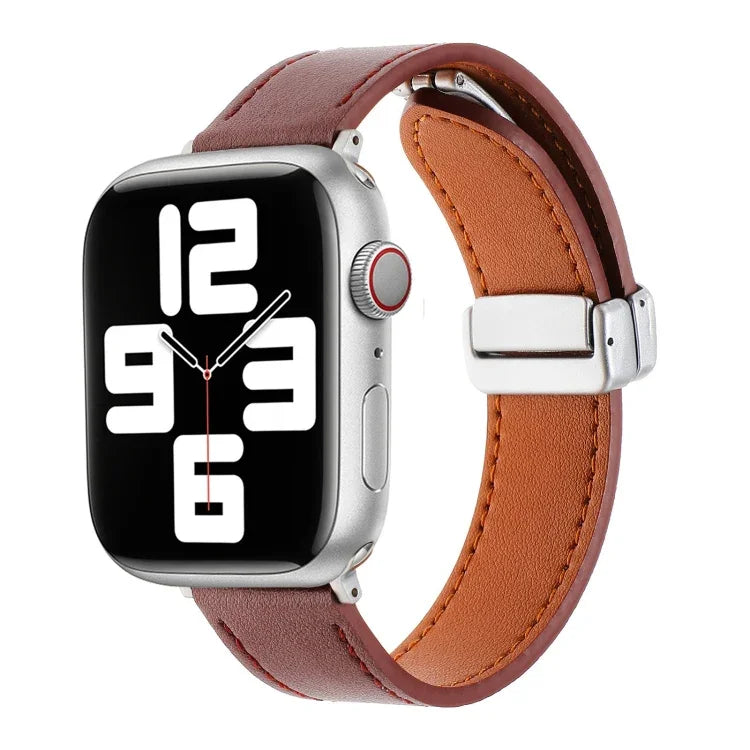 Bracelet de montre en cuir avec boucle magnétique et toucher doux, pour Apple Watch Serie 4 40mm, pour Apple Watch 38mm, pour Apple Watch Serie 3 38mm, pour Apple Watch Serie 3 42mm, pour Apple Watch Serie 2 42mm, pour Apple Watch Serie 2 38mm