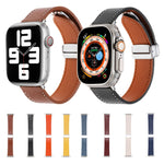 Magnetic Buckle Skin Feel Leather Watch Band, For Apple Watch Serie 8 41mm, For Apple Watch SE 40mm, For Apple Watch Serie 8 45mm, For Apple Watch SE 44mm, For Apple Watch Serie 7 41mm, For Apple Watch Serie 7 45mm